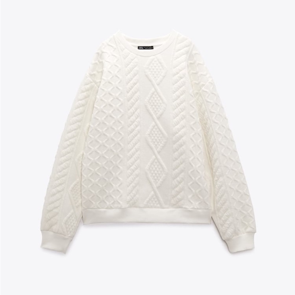Zara Set - Ecru Quilted Sweatshirt & Skirt - Picture 14 of 17